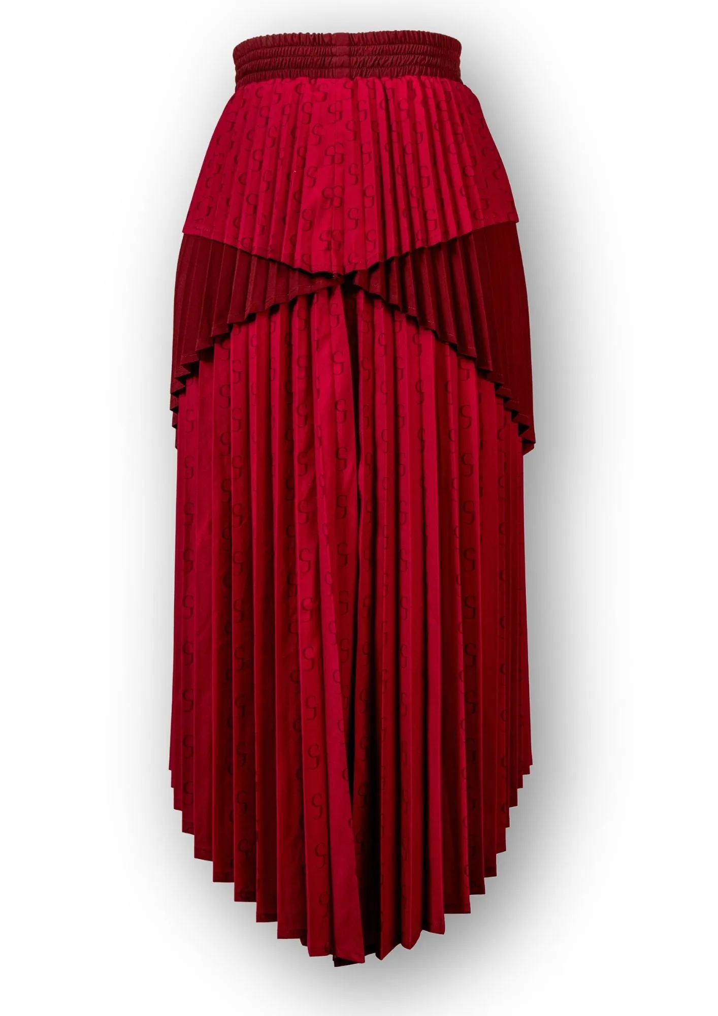 Layered raspberry pleated Skirt