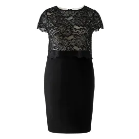 Lipstick Boutique Black Double Layered Lace Pencil Dress
