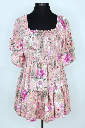 LMT3131PLMV Mauve Blouse with Ruffle Sleeves