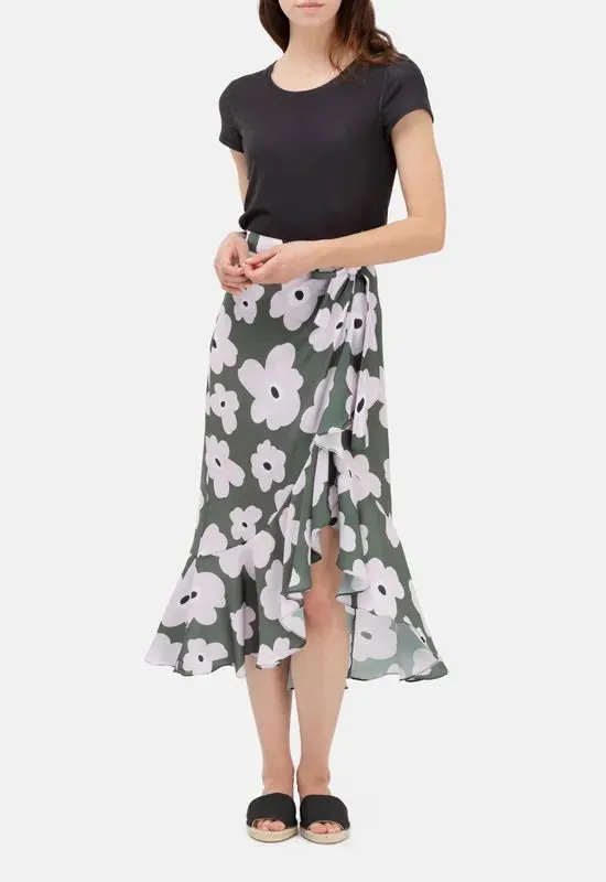 Long Flounce Skirt Abstract Sailing