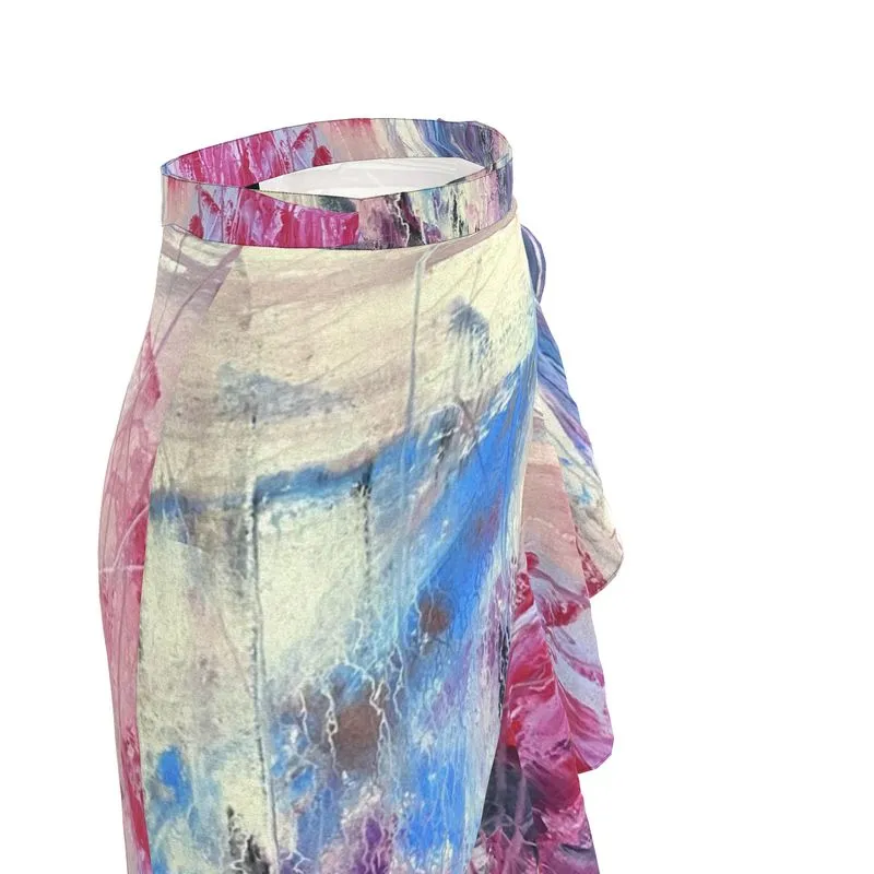 Long Flounce Skirt Abstract Sailing