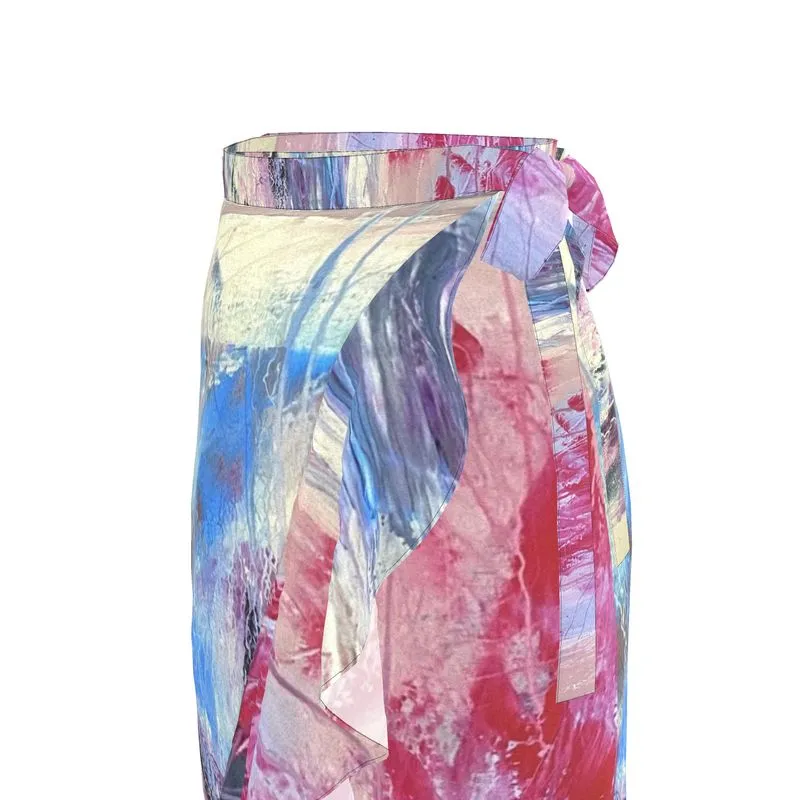 Long Flounce Skirt Abstract Sailing
