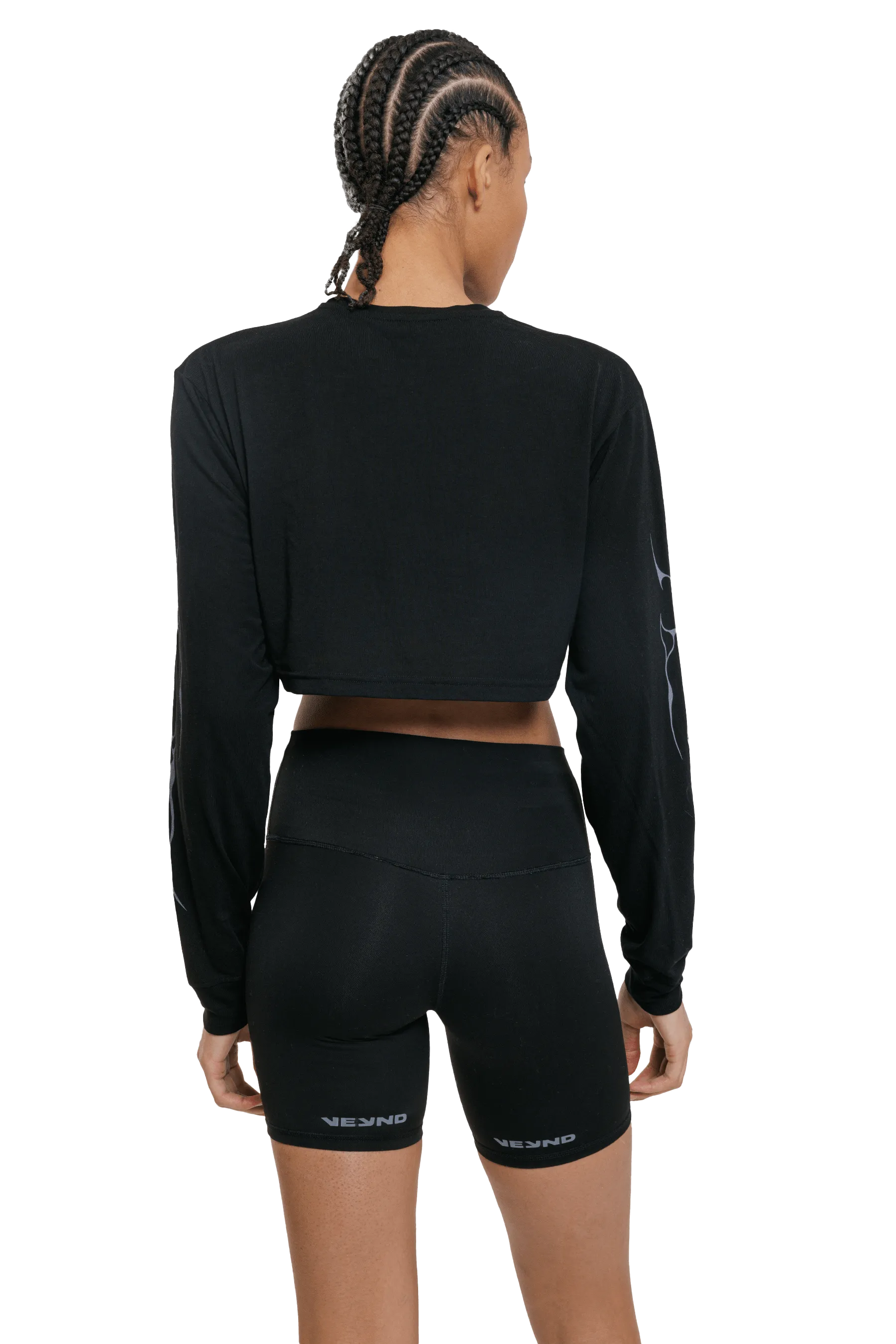 LONG SLEEVE BOXY T-SHIRT GRAY VEINS GRAPHIC - Black