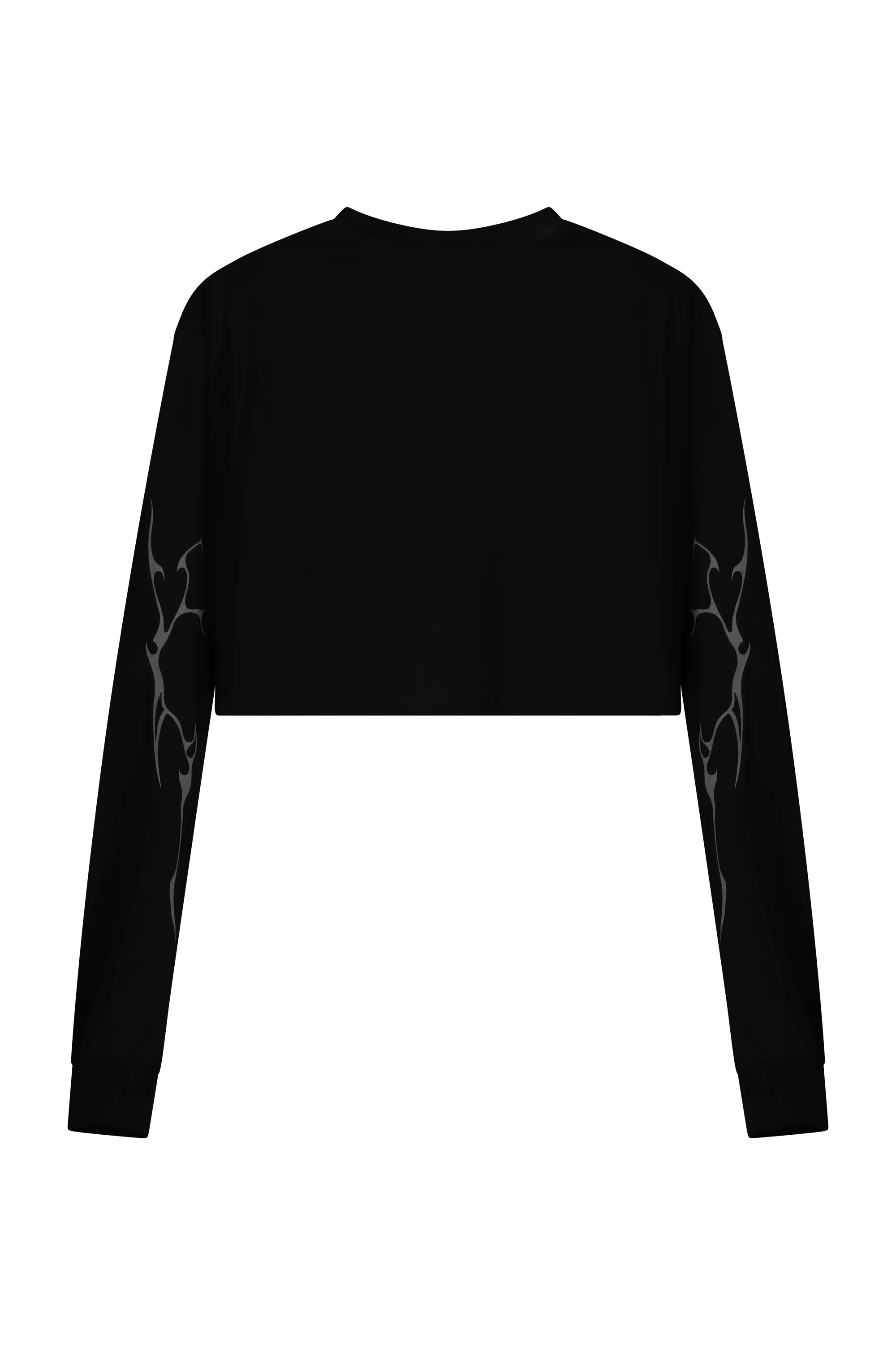 LONG SLEEVE BOXY T-SHIRT GRAY VEINS GRAPHIC - Black