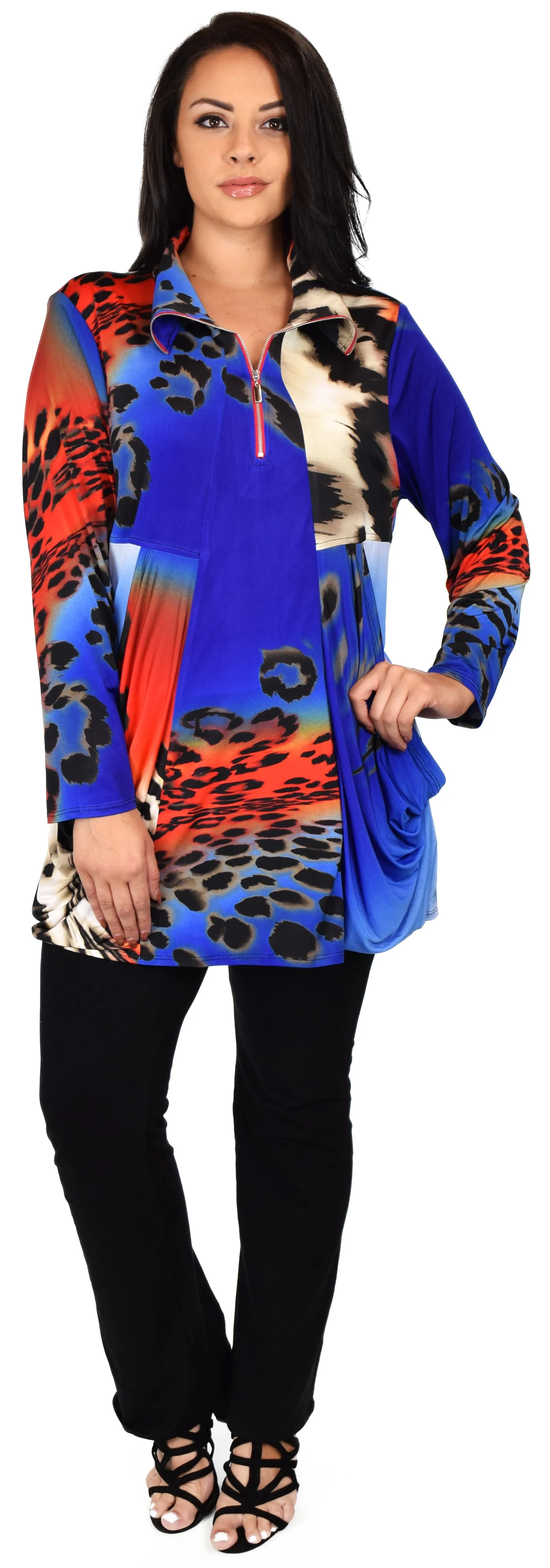 Made in USA, Celebrity Designer Exotic Print Tunic, Travelers Tunic,  Plus Size Tunic, Lagenlook Tunic, Large to 3XL