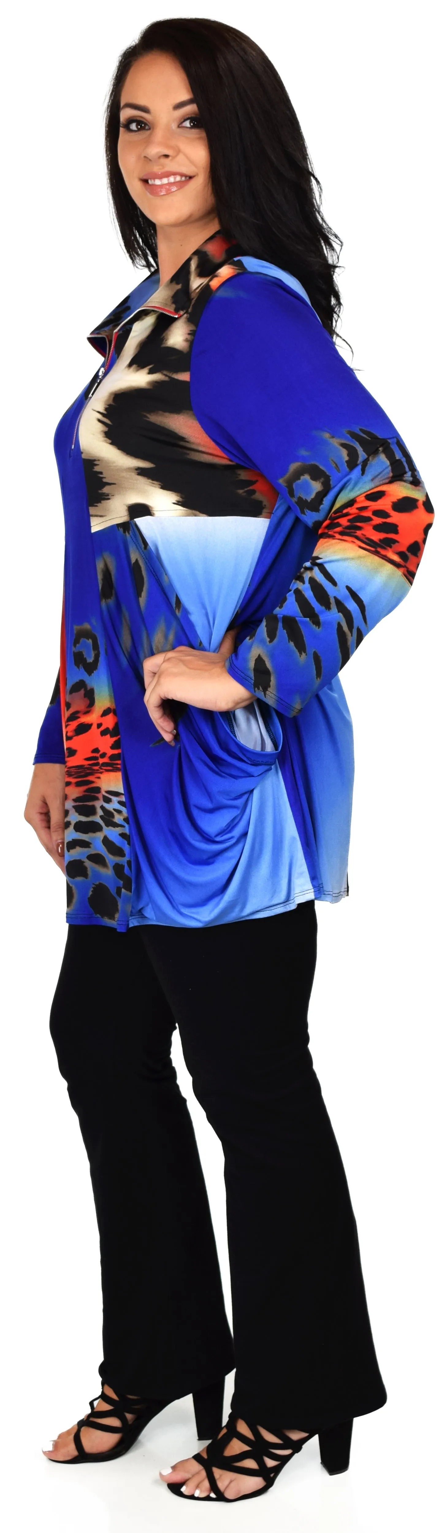 Made in USA, Celebrity Designer Exotic Print Tunic, Travelers Tunic,  Plus Size Tunic, Lagenlook Tunic, Large to 3XL