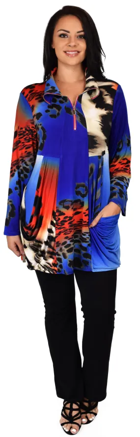 Made in USA, Celebrity Designer Exotic Print Tunic, Travelers Tunic,  Plus Size Tunic, Lagenlook Tunic, Large to 3XL