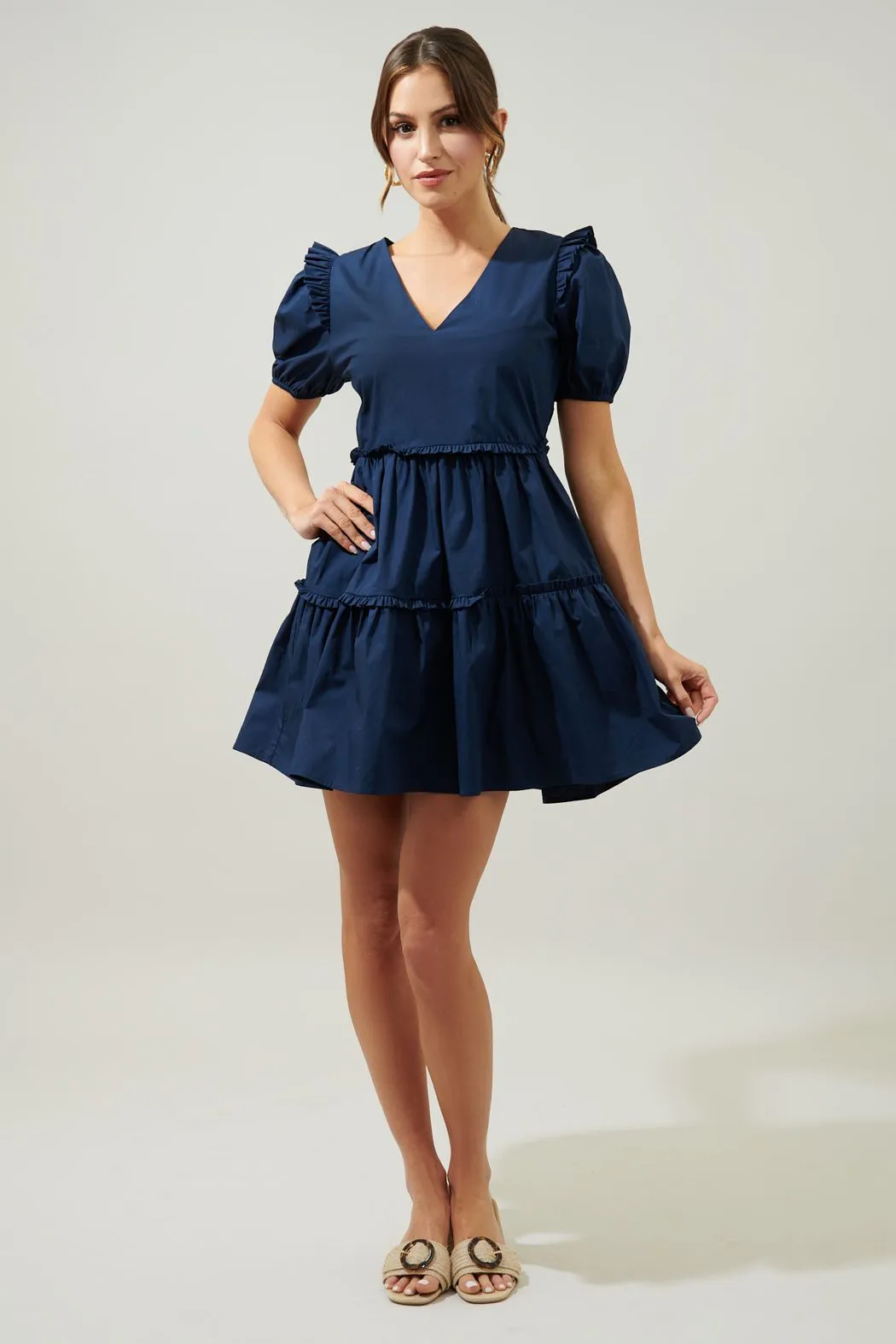 Madrigal Poplin Tiered Mini Dress