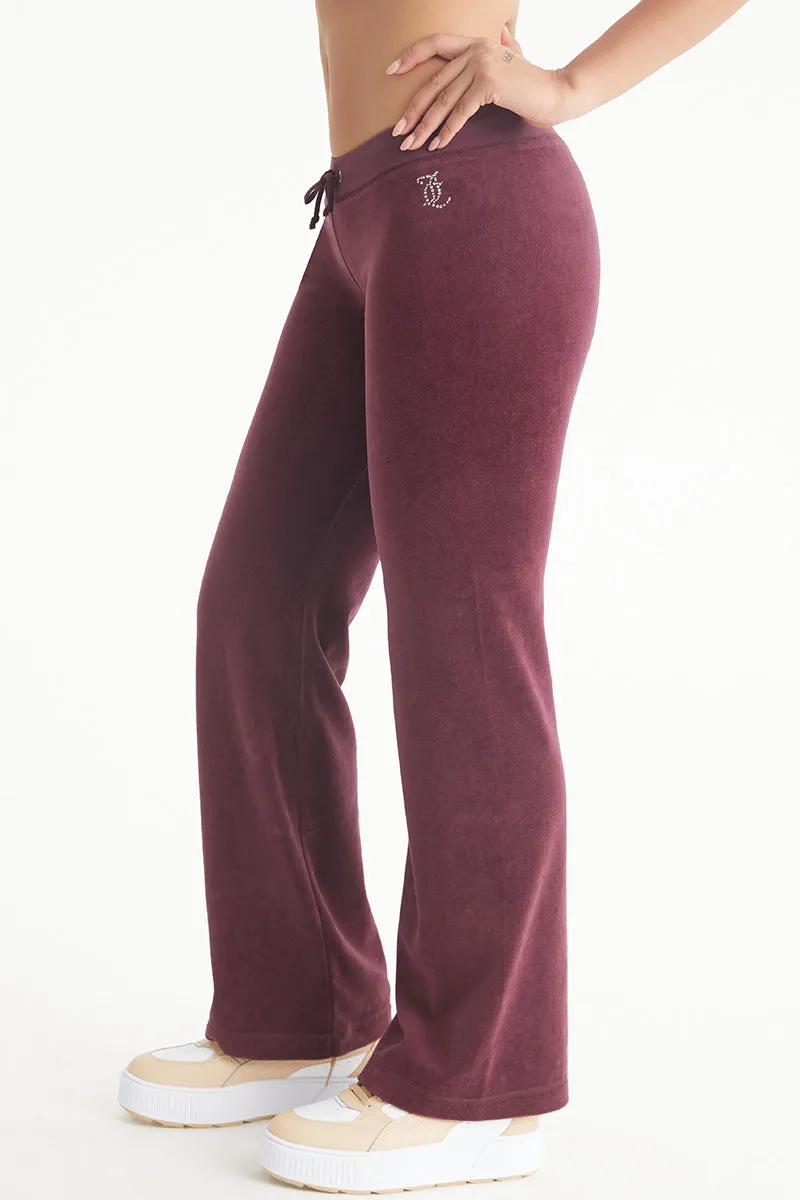 Malibu Small Bling Cotton Velour Track Pants