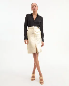 Maxine Leather Midi Skirt