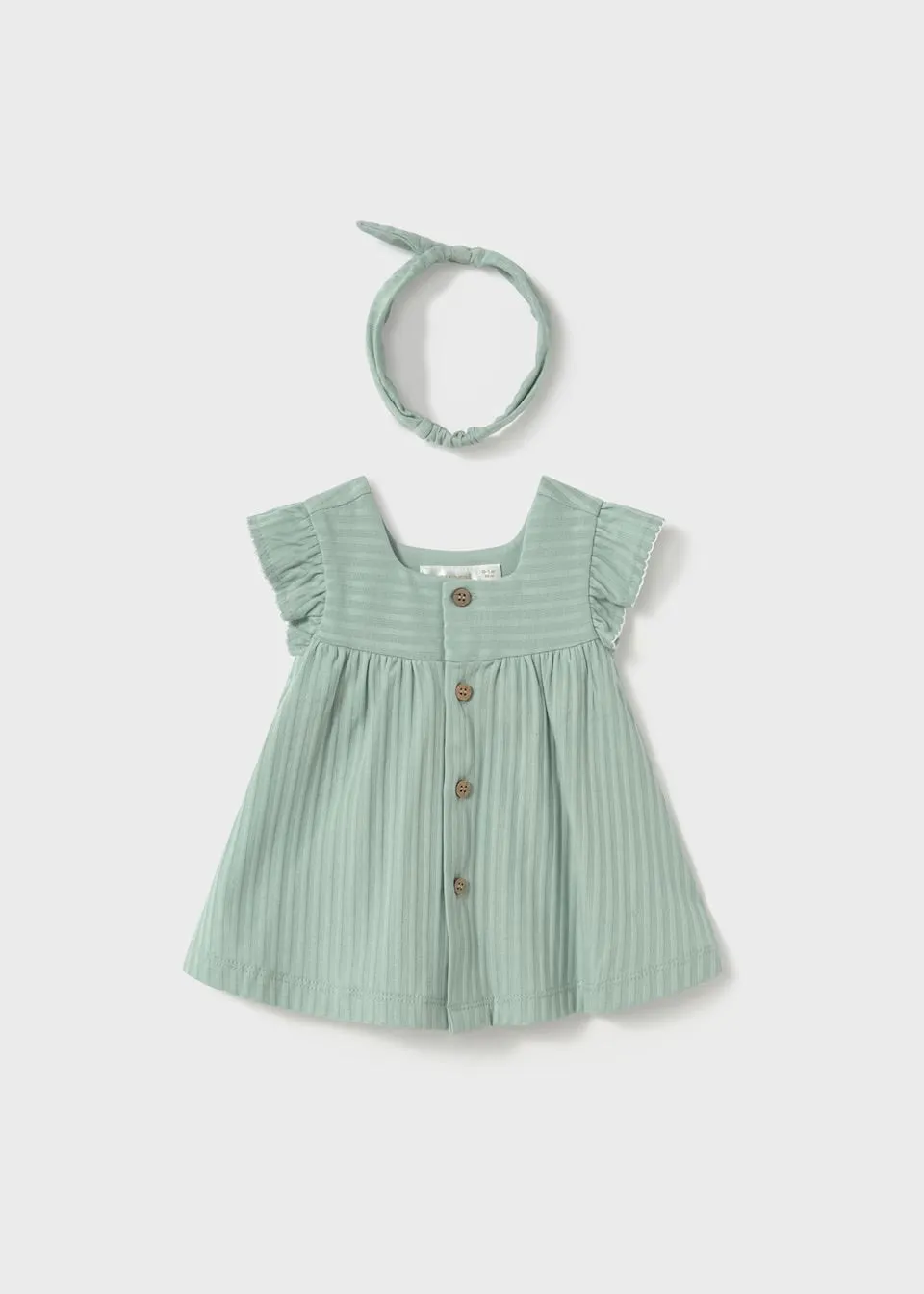 Mayoral Button Dress with Headband