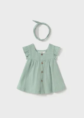 Mayoral Button Dress with Headband