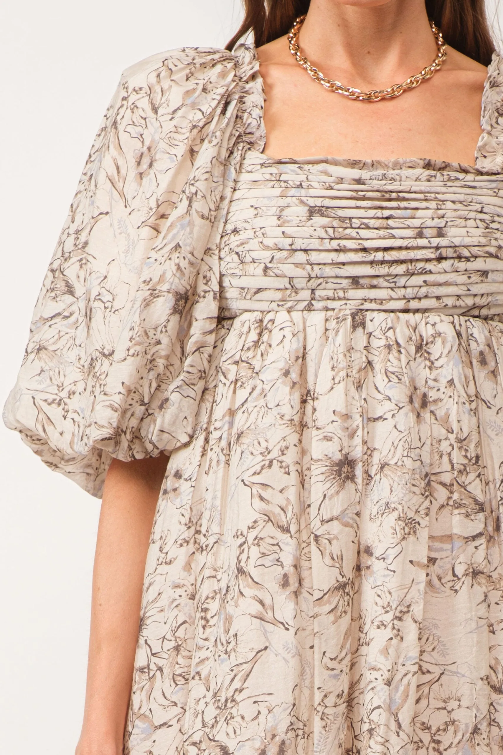 Melody Puff Sleeve Babydoll Midi Dress