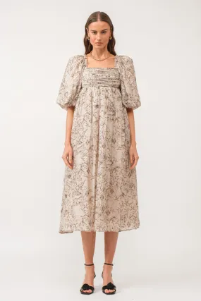Melody Puff Sleeve Babydoll Midi Dress