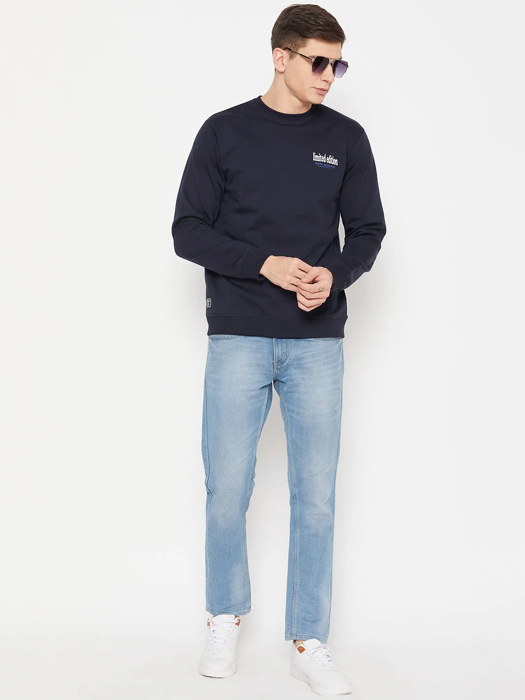 Men Printed Fleece Sweatshirt