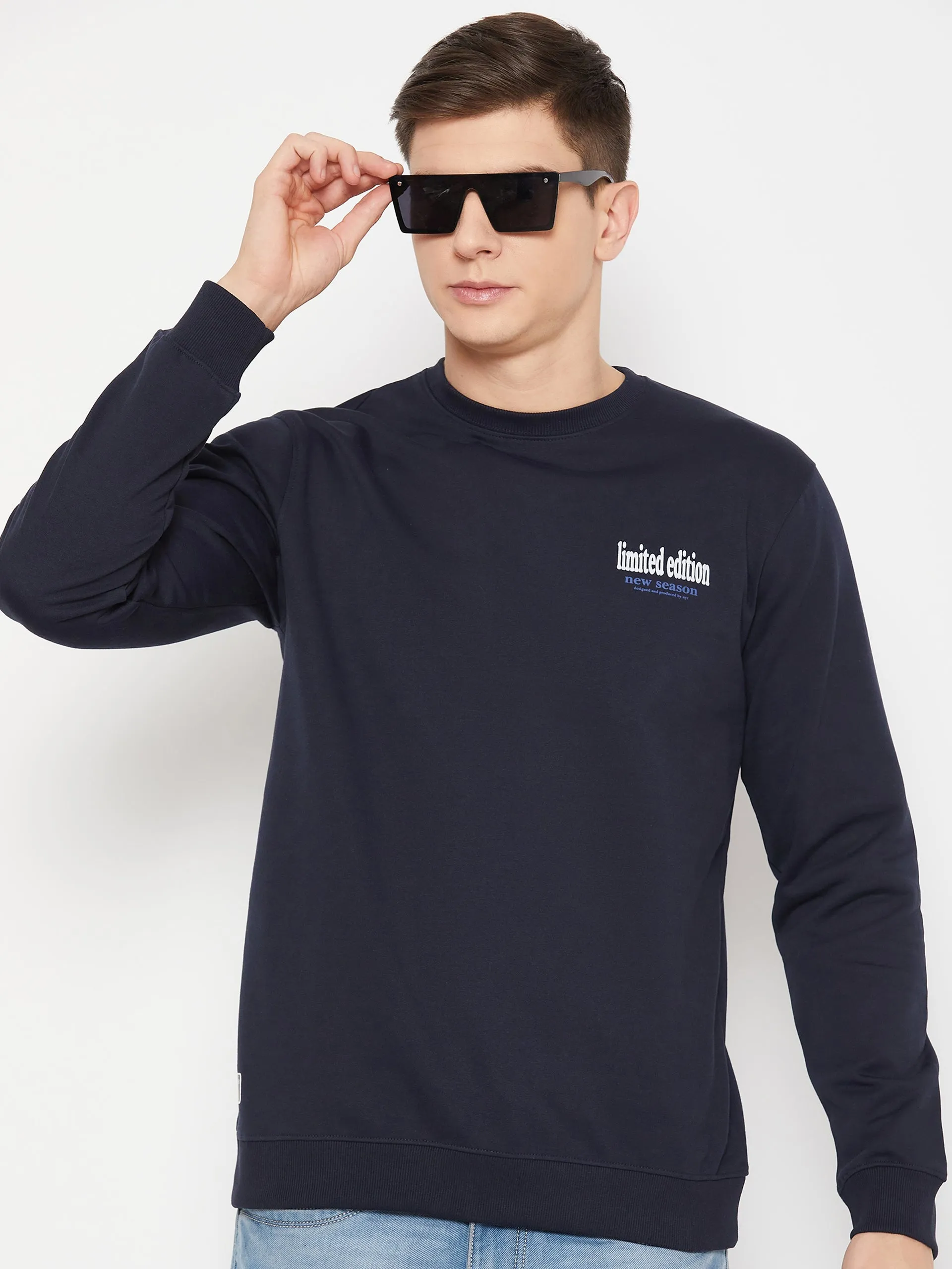 Men Printed Fleece Sweatshirt