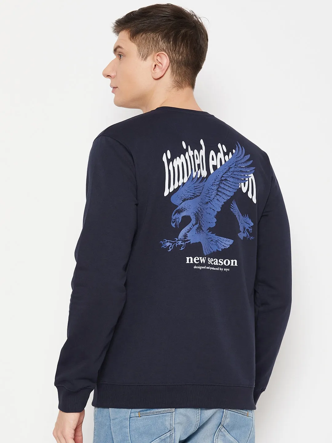 Men Printed Fleece Sweatshirt