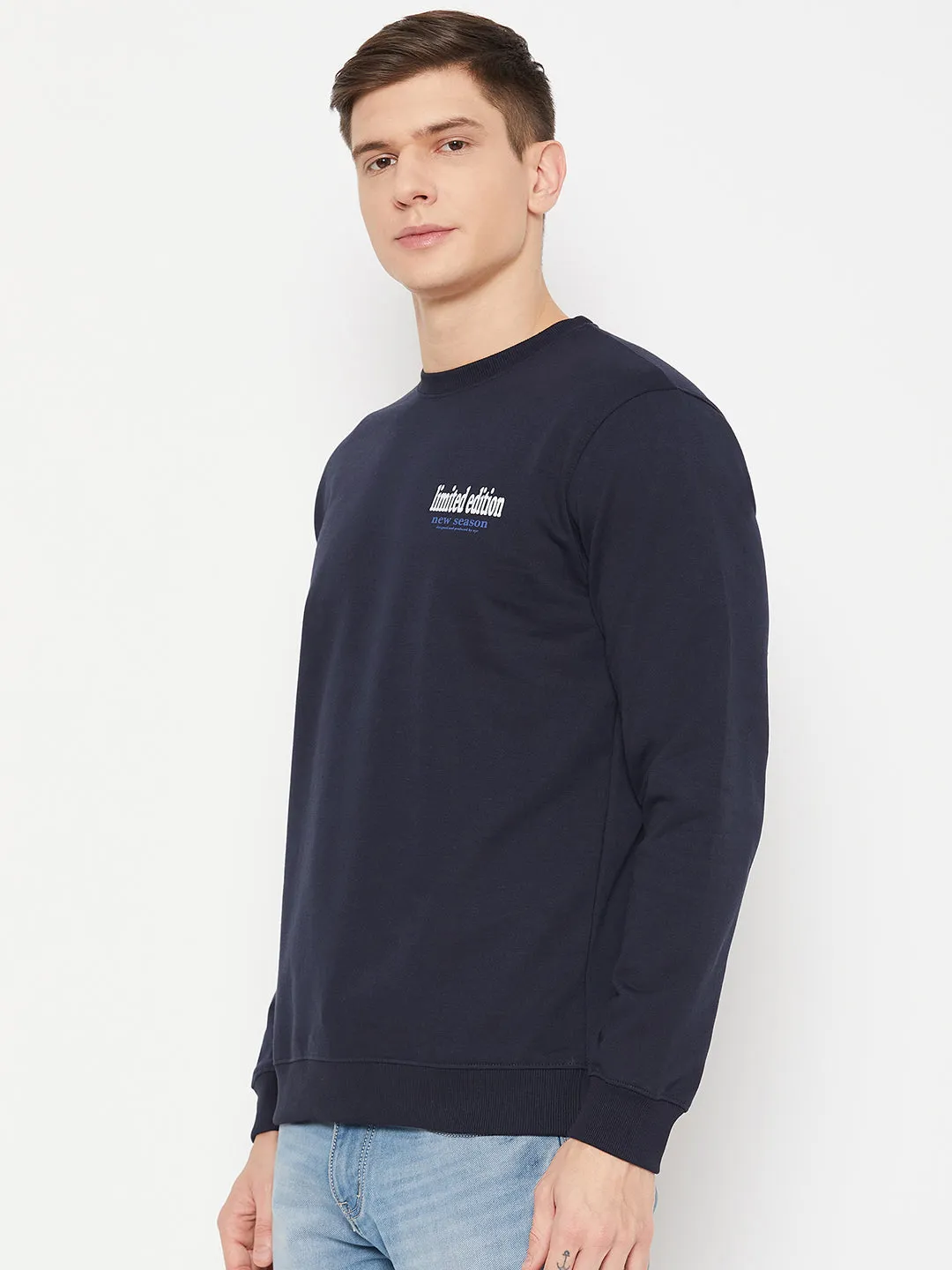 Men Printed Fleece Sweatshirt
