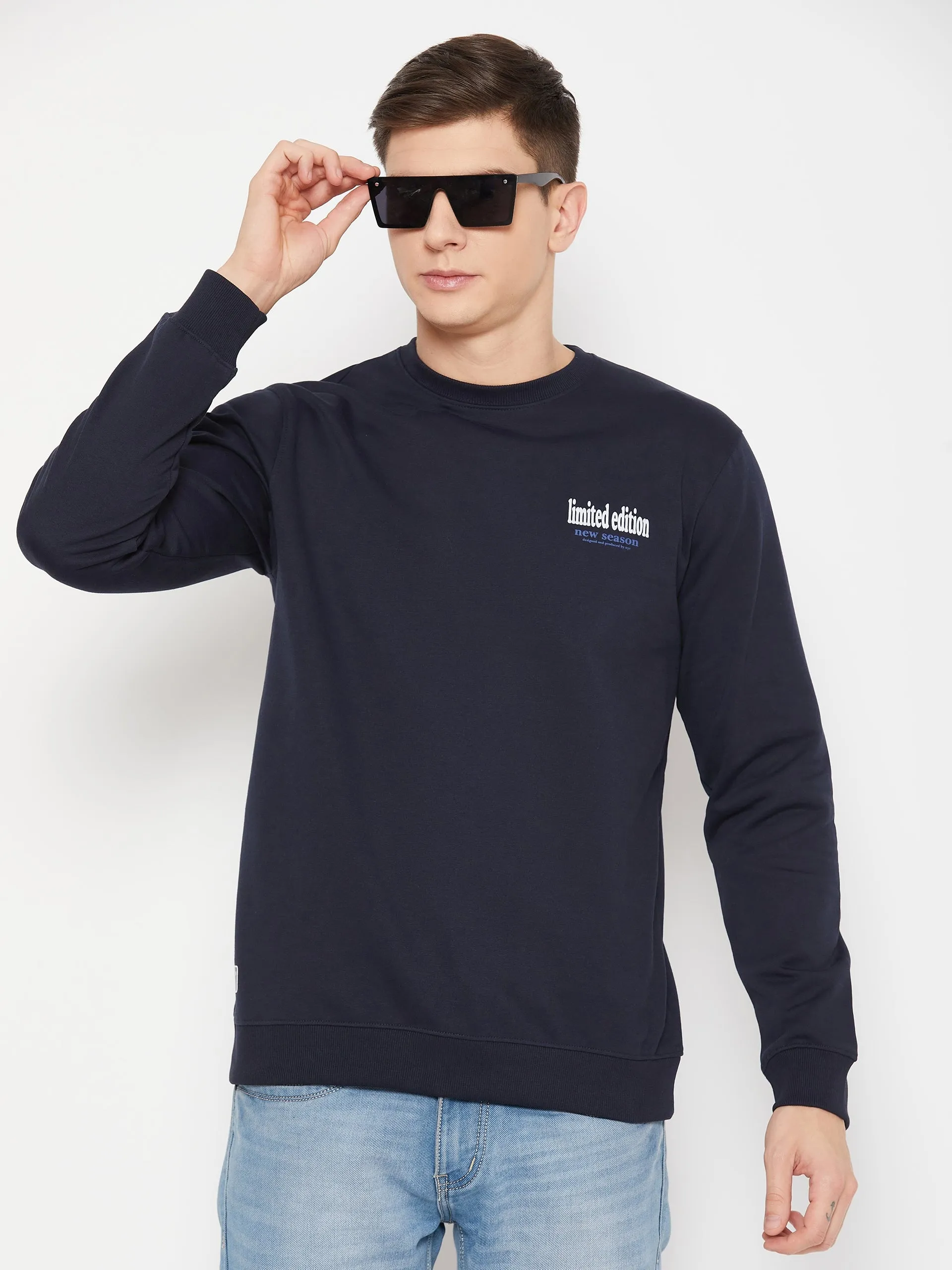 Men Printed Fleece Sweatshirt
