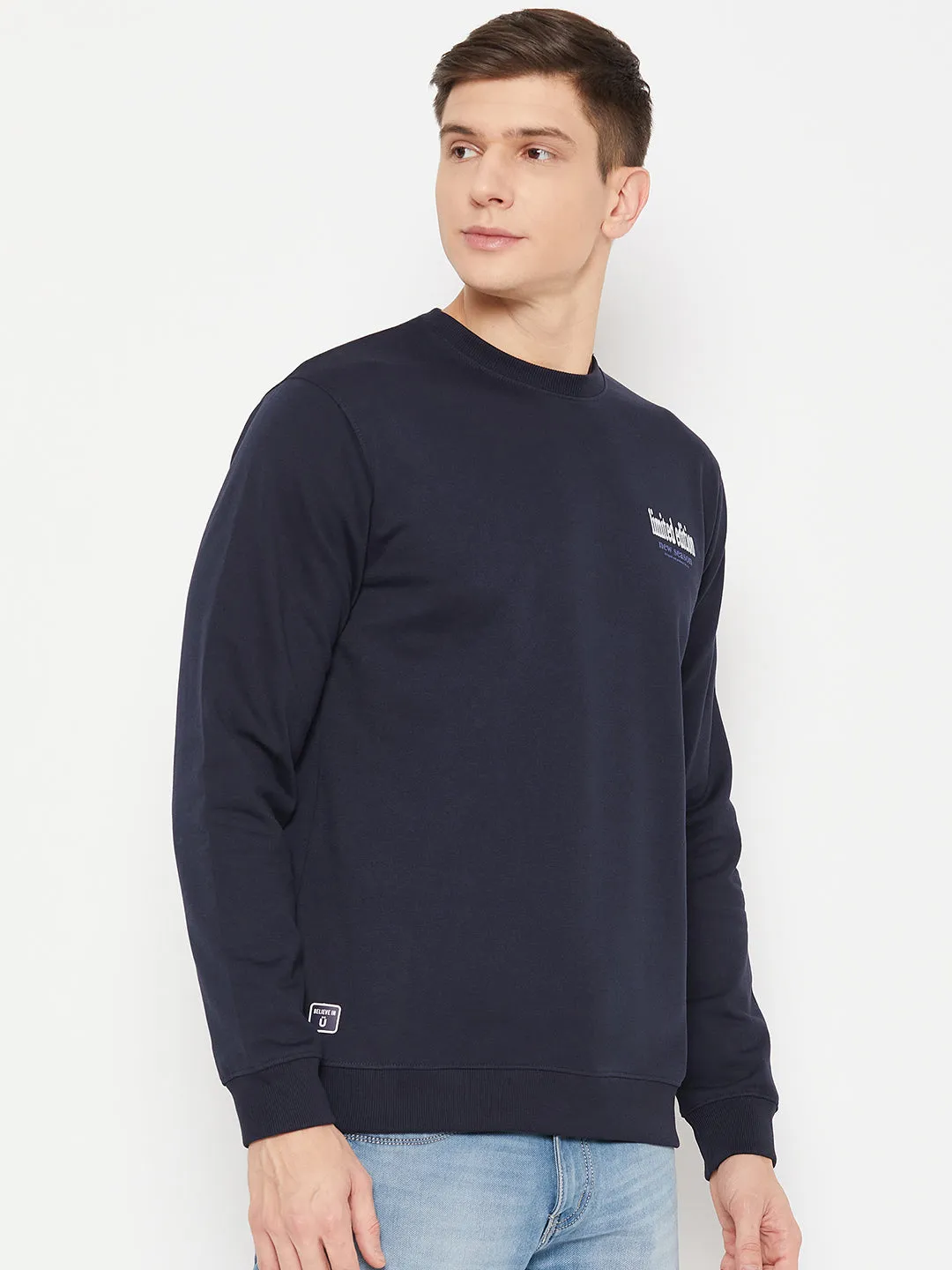 Men Printed Fleece Sweatshirt