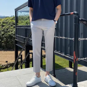 Men's Business British Casual Solid Color Pants