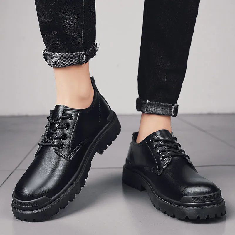 Men's Casual Genuine Leather Chunky Shoes