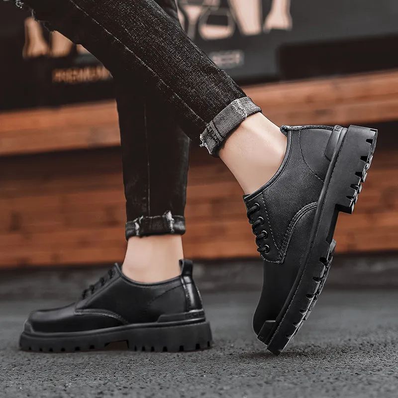 Men's Casual Genuine Leather Chunky Shoes