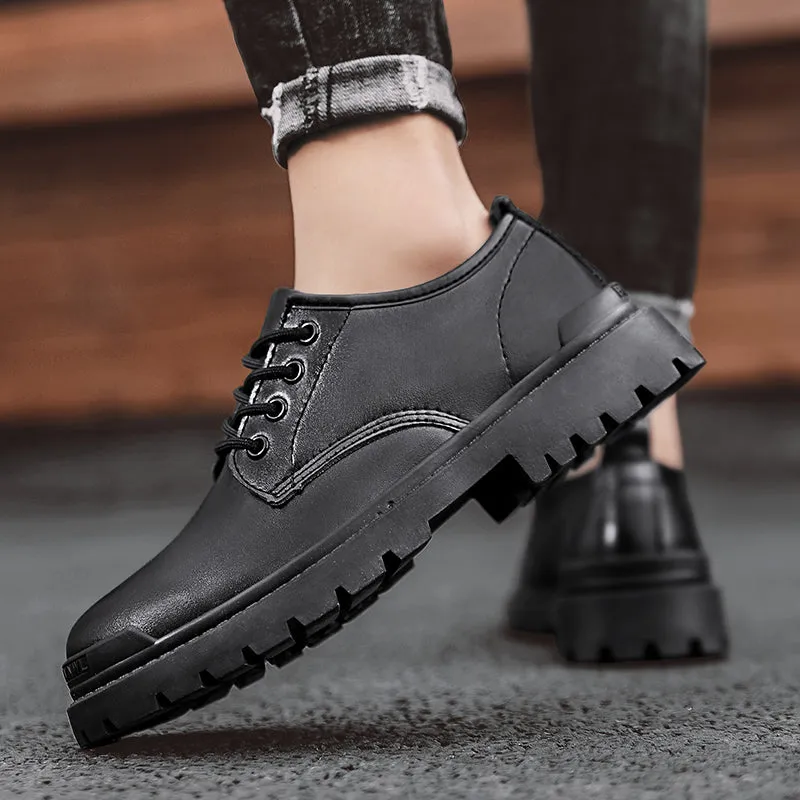 Men's Casual Genuine Leather Chunky Shoes