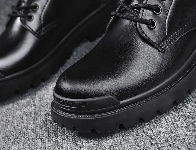 Men's Casual Genuine Leather Chunky Shoes