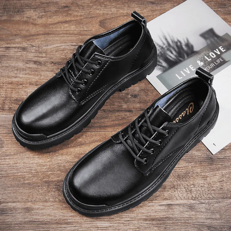 Men's Casual Genuine Leather Chunky Shoes