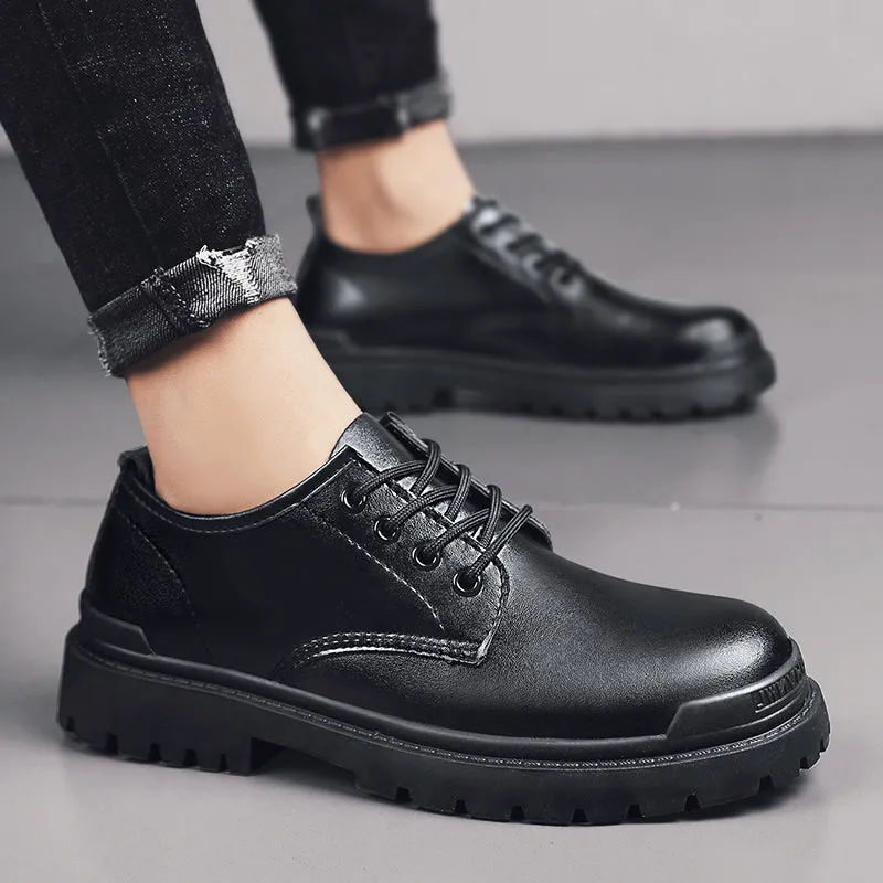 Men's Casual Genuine Leather Chunky Shoes