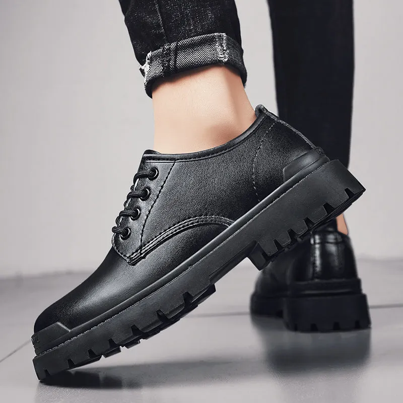 Men's Casual Genuine Leather Chunky Shoes