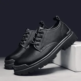 Men's Casual Genuine Leather Chunky Shoes