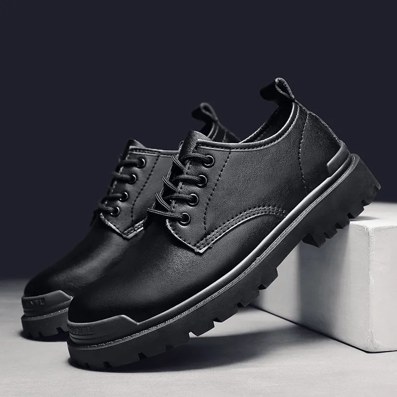 Men's Casual Genuine Leather Chunky Shoes