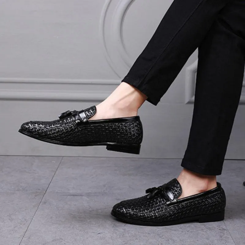 Men's Casual Leather Loafers With Tassels | Plus Size