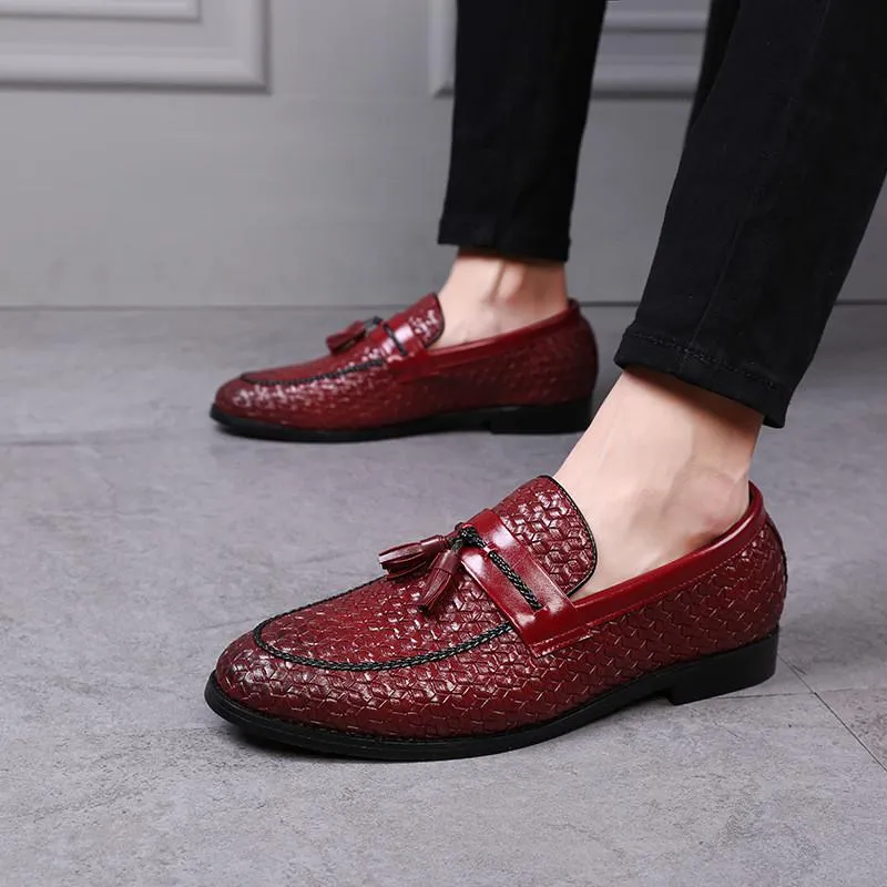 Men's Casual Leather Loafers With Tassels | Plus Size