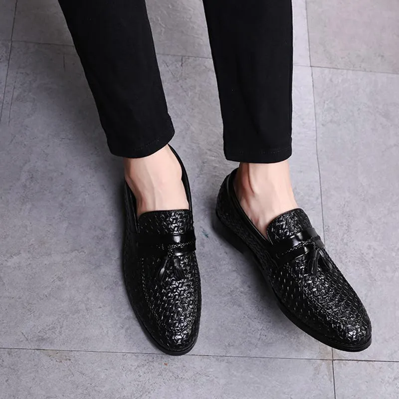 Men's Casual Leather Loafers With Tassels | Plus Size