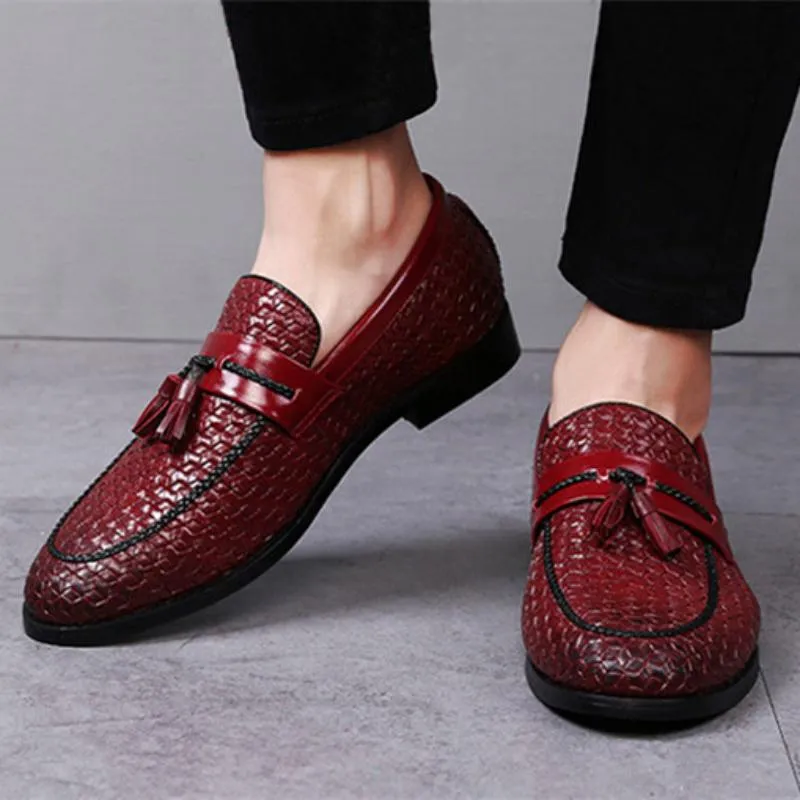 Men's Casual Leather Loafers With Tassels | Plus Size