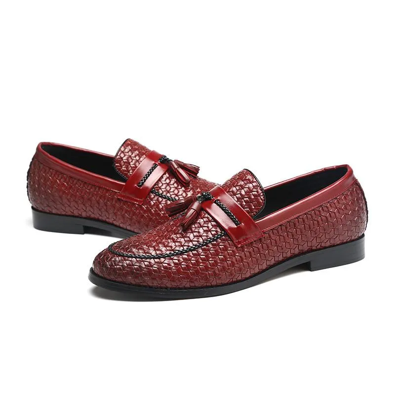 Men's Casual Leather Loafers With Tassels | Plus Size