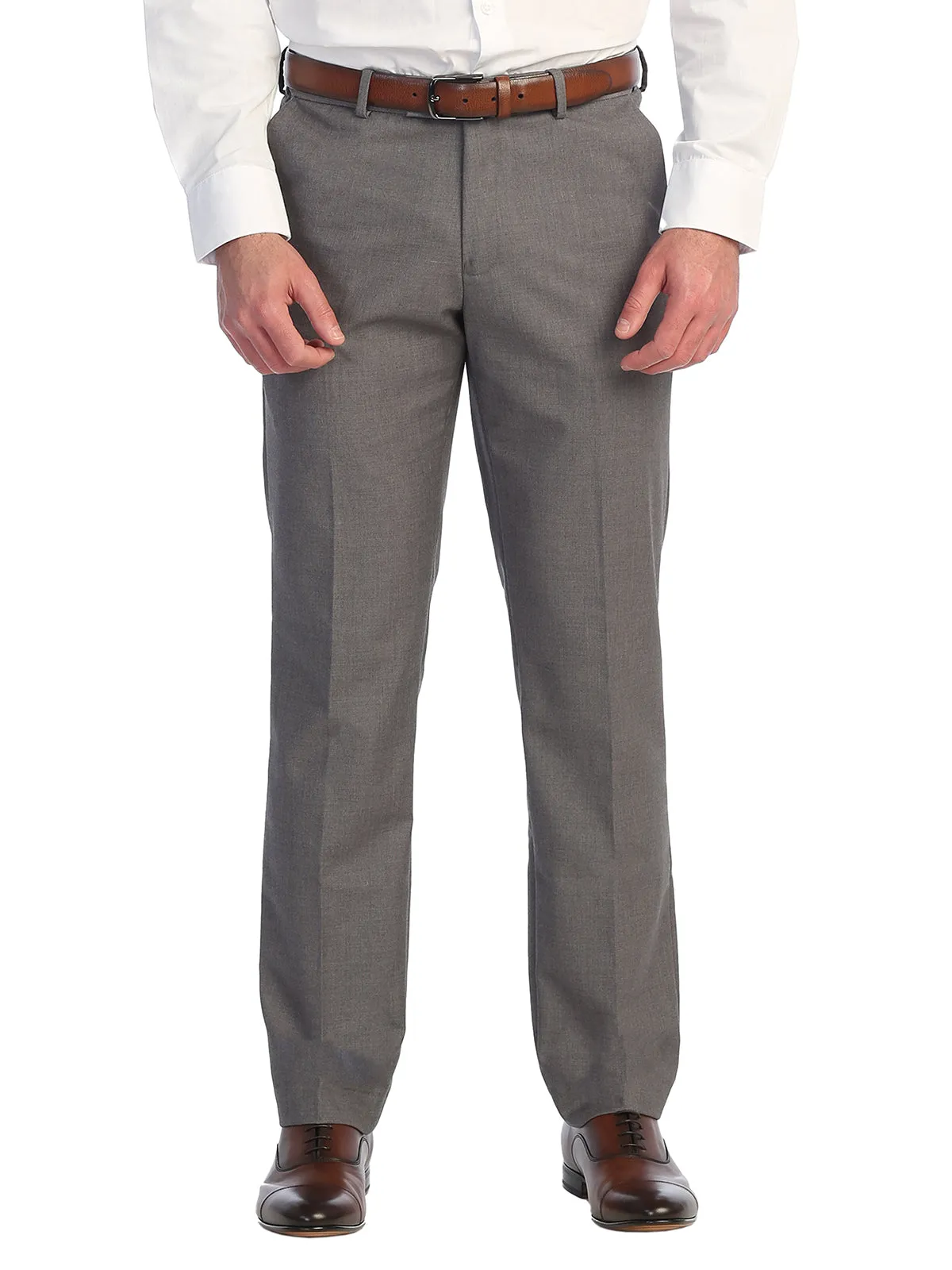 Men's Expandable Waist Dress Pants, Light Gray