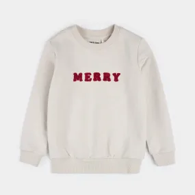 Merry Fleece Sweatshirt - Cream