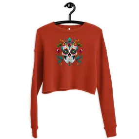 Mexican Sugar Skull Cropped Sweatshirt