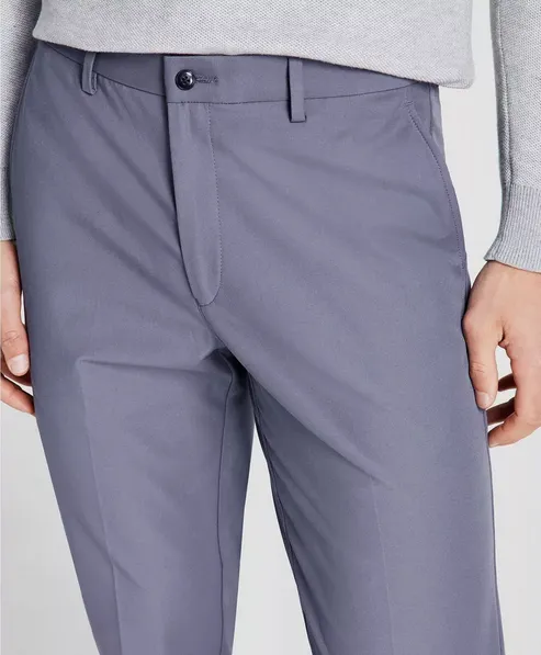 Michael Kors Men's Classic Fit Cotton Performance Dress Pants Ash Blue 40 x 30
