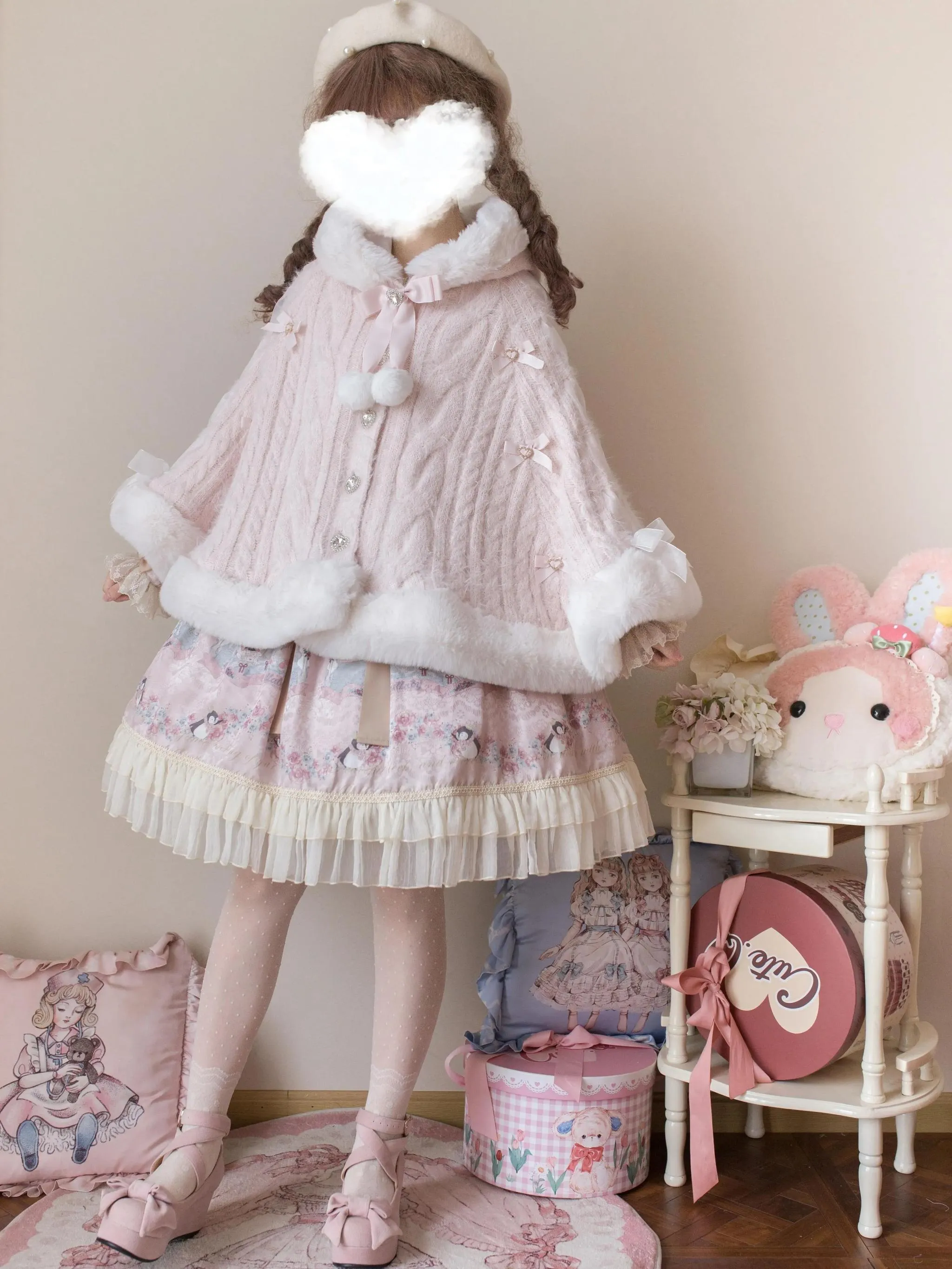 MIST~Sweet Bliss~Sweet Lolita Cape Winter Lolita Sweater Coat