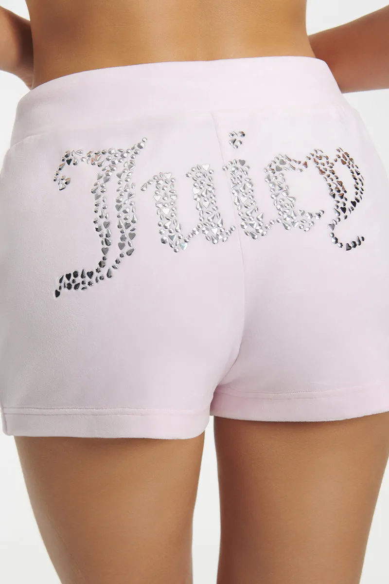 Mixed Jewels Velour Shorts