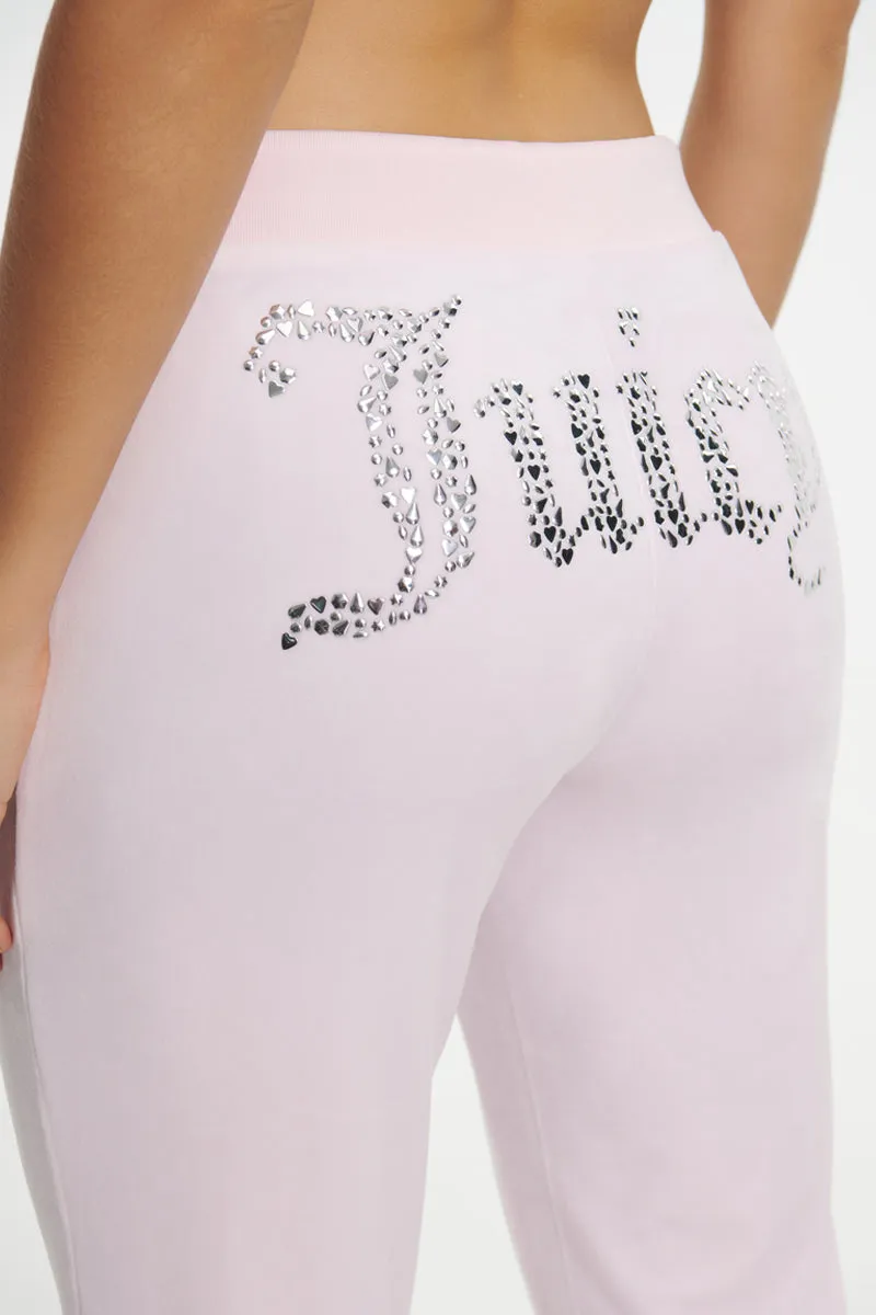 Mixed Jewels Velour Track Pants