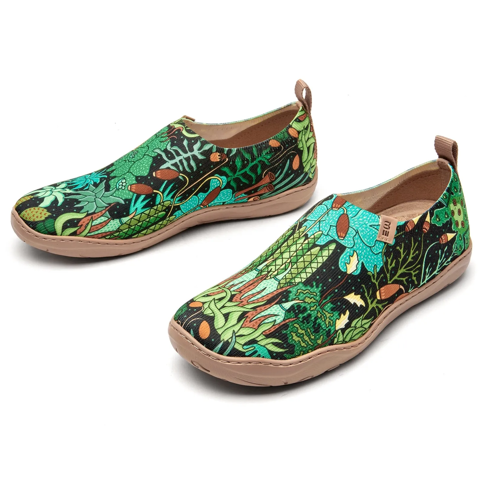 Moss Meadow by Ester Bernaldo De Quirós Women's Slip-On Shoes, Painted Canvas Sneaker