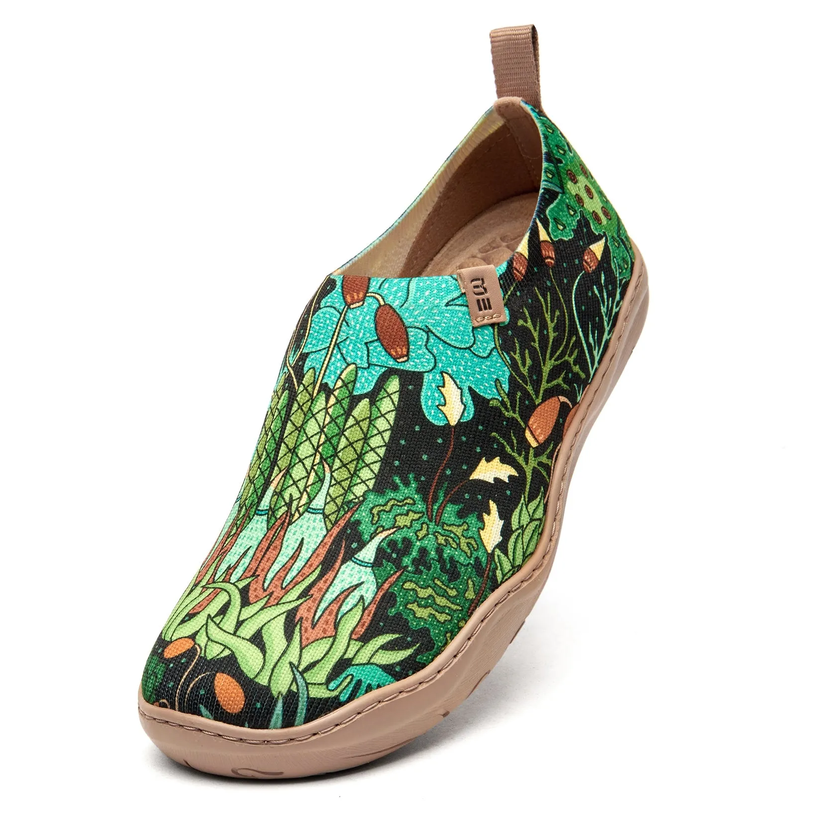 Moss Meadow by Ester Bernaldo De Quirós Women's Slip-On Shoes, Painted Canvas Sneaker