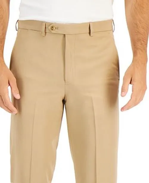 Nautica Mens Modern fit Dress Pants 32 / 32 Beige Solid Stretch