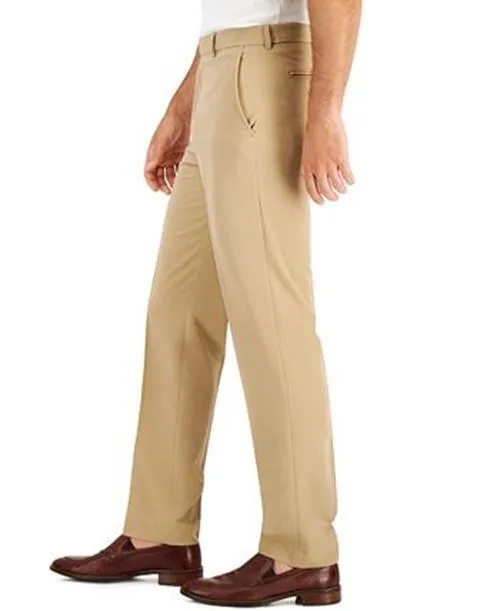 Nautica Mens Modern fit Dress Pants 32 / 32 Beige Solid Stretch